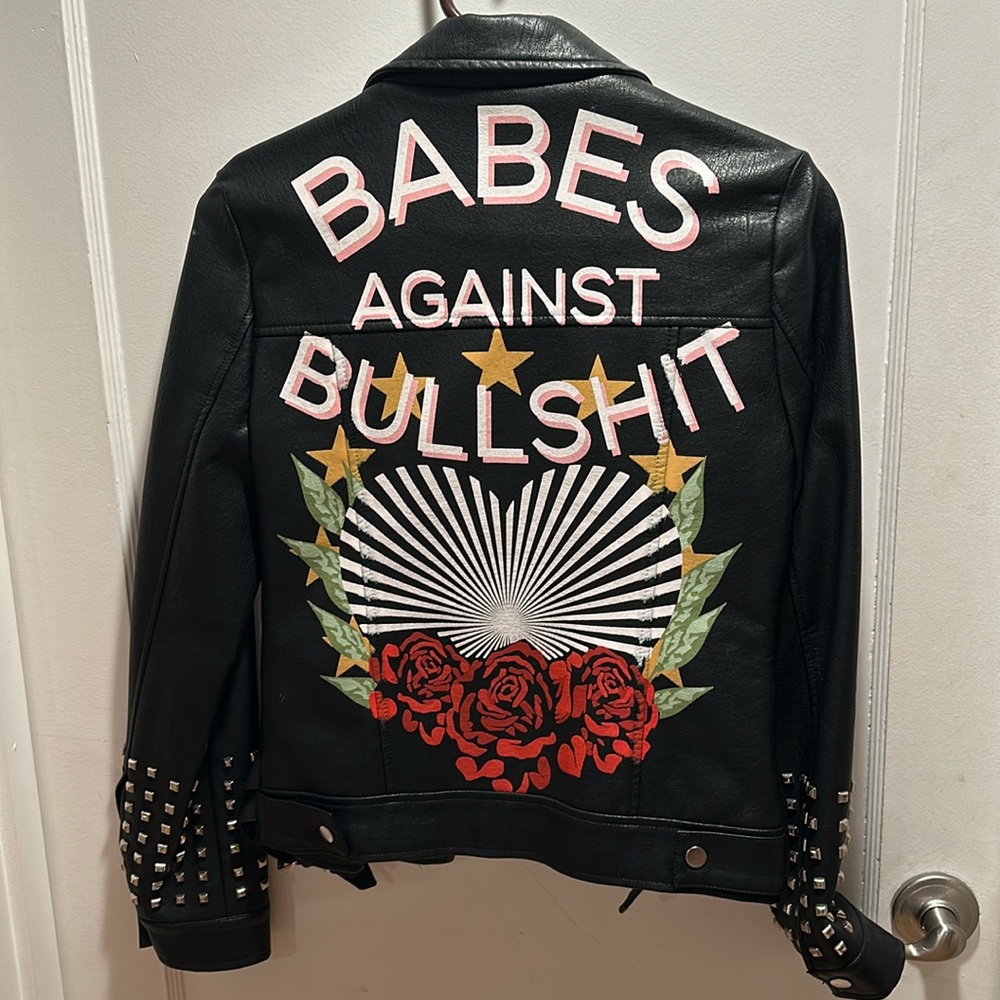 Beautiful hand-painted leather jacket for the true bada**